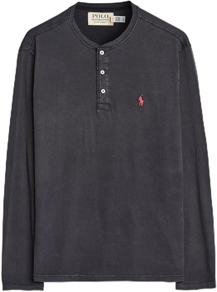 Ralph Lauren ヘンリーネック ロンT Men's Slub Jersey Polo Ralph Lauren Mens Slub Jersey Henley Shirt Black XX